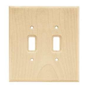 UNFINISHED WOOD BEVELED STANDARD DOUBLE SWITCH PLATE  
