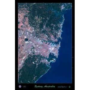  Sydney, Australia Satellite Print, 24x36