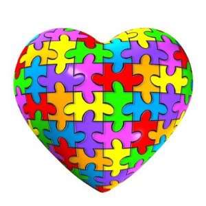  Autism Puzzle Heart Round Stickers Arts, Crafts & Sewing