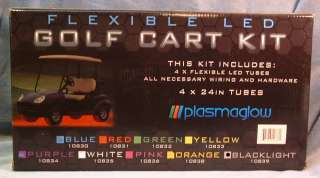 Black Light Flexible LED Golf Cart Kit Plasmaglow 4   24 Inch Strips 