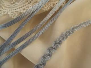 VINTAGE RUCHING RIBBON TRIM ~LT FRENCH BLUE~DOLLS CRAFT  