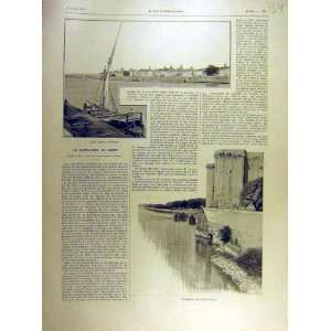  1896 Quay Arles Rhone Castle Tarascon French Print