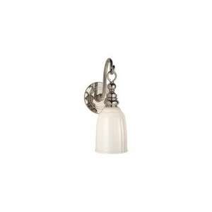   Loop Arm Sconce in Polished Nickel with White Glass by Visual Comfort