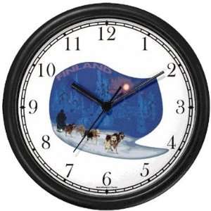 Finland   Midnight Sun, Dog Sled Wall Clock by WatchBuddy 