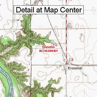  USGS Topographic Quadrangle Map   Evanston, Iowa (Folded 