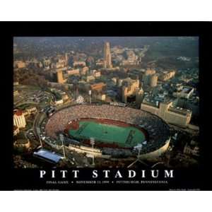 Pittsburgh Panthers Pitt Stadium Aerial Picture NCAA, Deluxe Frame 