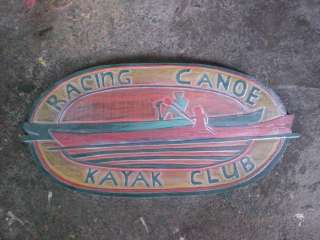 HAWAIIAN RACING CANOE, KAYAK CLUB WEATHERED SIGN 30  