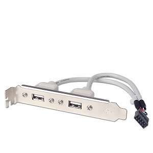  2 Port USB 2.0 Expansion Bracket Header Electronics