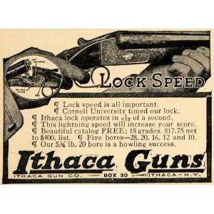 1912 Ad Ithaca Guns Lock Speed Rifle Shotgun New York   Original Print 