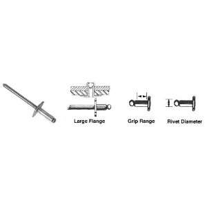 CRL 1/8 Diameter to 1/8 Grip Range Large Flange Stainless Steel 