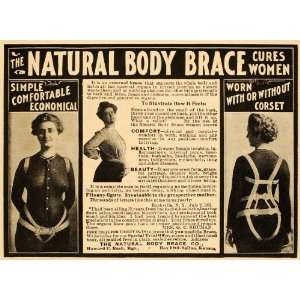  1902 Vintage Ad Body Brace Back Backache Cure Quackery 