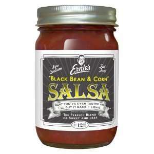 Ernies Salsa Black Bean & Corn 12 oz. (Pack of 6)  