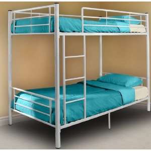  Sunrise Twin Over Twin Bunk Bed in White   Walker Edison 