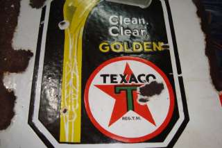   Porcelain Enamel TEXACO Motor Oil Sign Board from U.S.A. 1930 Rare