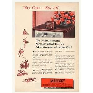  1953 Mallory UHF TV Channel Converter Print Ad