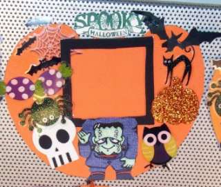 Halloween Party Favors 8 Orange Pumpkin Spooky Magnetic Foam Frames 