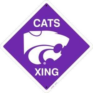 Kansas State Cats Crossing Sign Metal Embossed 12 x 12 