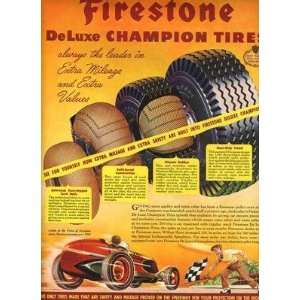  1946 Firestone DeLuxe Champion Tires Magazine Ad 