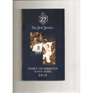 New York Yankees 2010 Ticket Info & Fan Guide Booklet (Jeter & Mantle 