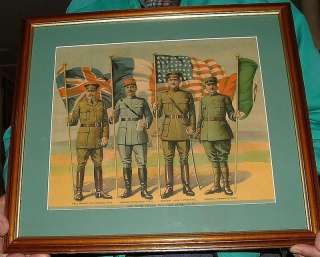 OFFERING a BEAUTIFUL PERIOD WORLD WAR ONE CHROMOLITHOGRAPH PRINT 
