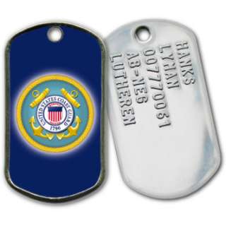 Military Dog Tags with U.S. Coast Guard Tag  