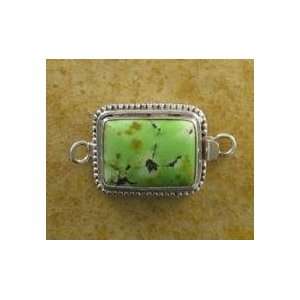  AAA GREEN TURQUOISE STERLING CLASP CUSHION 17x13mm 