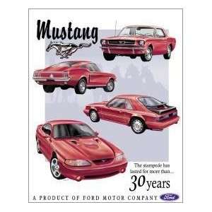   TIN SIGN NOSTALGIC ~ FORD MUSTANG THIRTY YEAR TRIBUTE