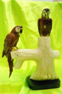 Bird   Carving Stone Couple Macaw   Peru Stone  