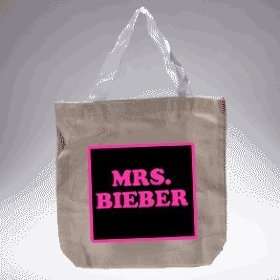  Mrs. Bieber   Natural Canvas Mini Tote Bag (8 X 8.75 