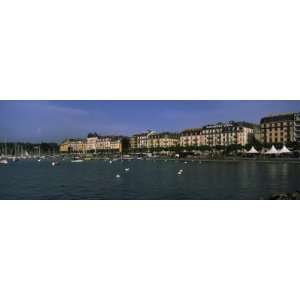 Buildings at the Waterfront, Lake Geneva, Geneva, Switzerland Premium 