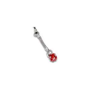 Metal Chain With Red Crystal Ball Cell Phone Charm for Sony ericsson 