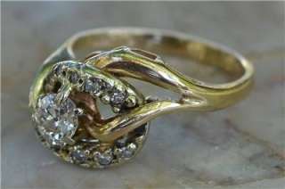Art Deco Antique 1920s Engagement Ring Old European Cut Diamond Set in 
