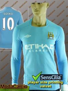 Jersey Shirt Umbro Manchester City tg Long Sleeves Light Blue 2010 