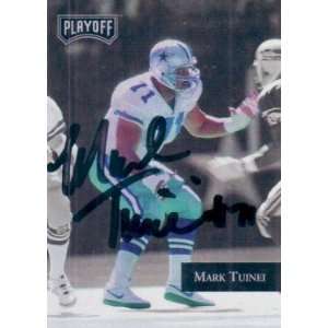  Mark Tuinei autographed Dallas Cowboys 1992 Playoff card 