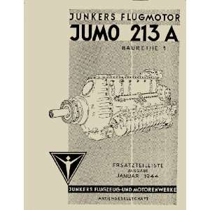   Jumo 213 Aircraft Engine Parts Manual   Junkers Jumo 213 Books