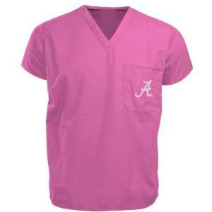 NCAA Alabama Crimson Tide Pink Single Logo Scrub Top  