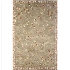  8 Round Rizzy Rugs Floral Collection FL 122 Green Floral 