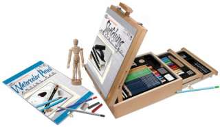   124 Piece Sketching and Drawing Easel Artist Set 090672058072  