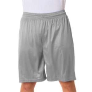  Badger Adult Mesh/Tricot 9 Inch Shorts Silver Larg Sports 