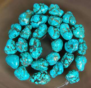 11x17mm Blue Turquoise Nugget Beads 16  