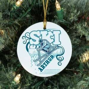  Personalized Ceramic Snow Skiing Ornament