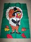 appliqued thanksgiving turkey outdoor garden flag new  