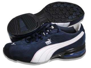 PUMA Men Shoes Cell Turin Suede Navy White Athletic Shoes  