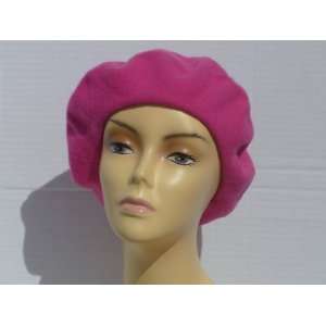  Womens Beret Hat French Beret Hat Tam 100% Wool (Hot Pink 