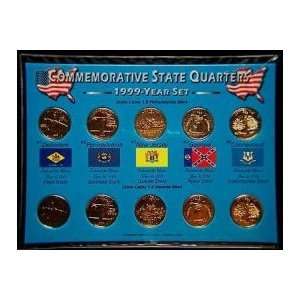   24KT GOLD LAYERED P & D SET OF 10   STATE QUARTERS 