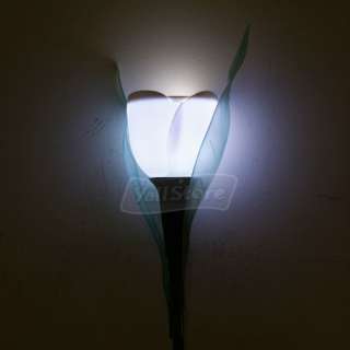   Home Solar Powered Path Way LED Tulip Landscape Flower Lamp  