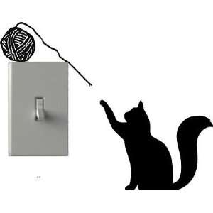 Cat Playing Yarn   Light Switch Decals   Custom Vinyl Wall Art   Made 