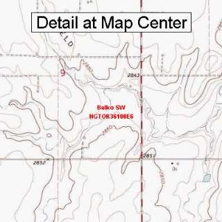 USGS Topographic Quadrangle Map   Balko SW, Oklahoma (Folded 