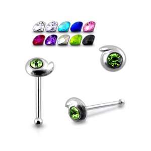  Jeweled Drop Ball End Nose Pin Jewelry