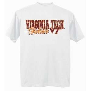  Virginia Tech Distressed Print T Shirt (White)